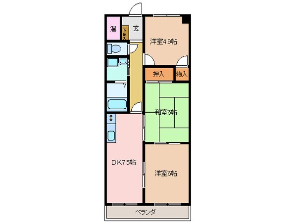 中川原駅 徒歩8分 2階の物件間取画像